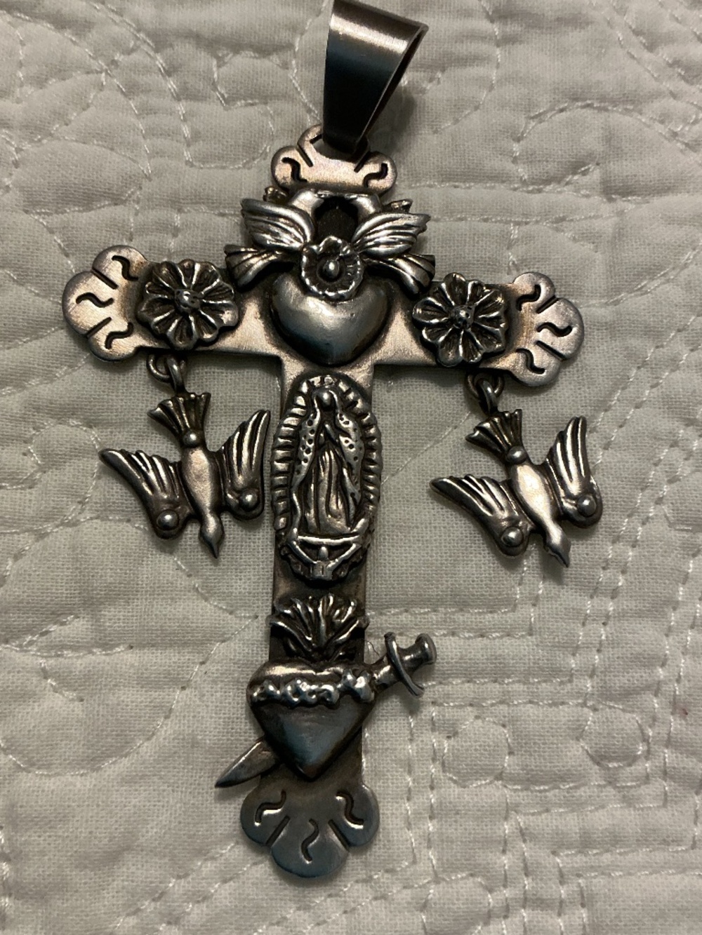 Native American Sterling Beautiful cross Pendant
